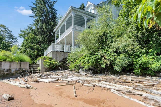 165 River Rd, Nyack, NY 10960 - view of yard with a balcony