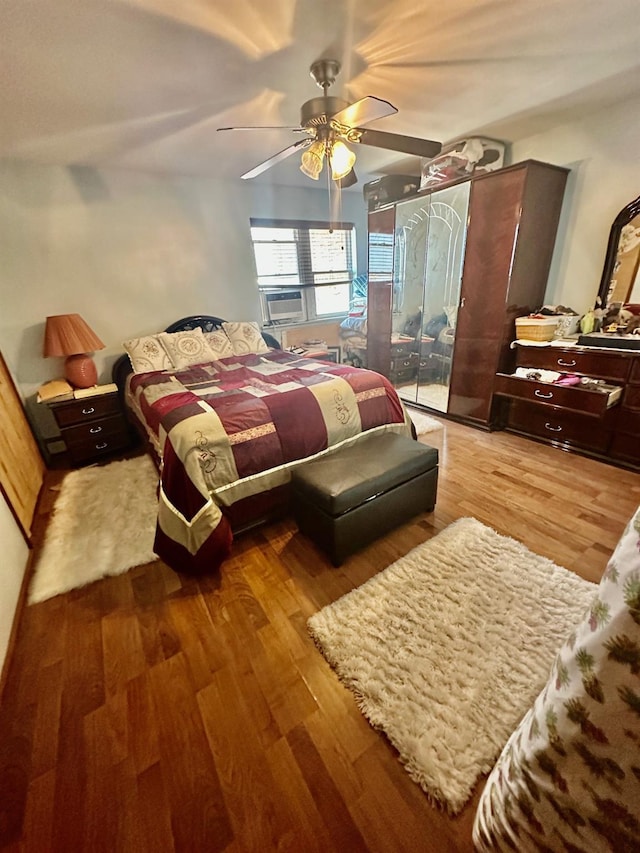 153-15 79th Ave, Flushing, NY 11367 - bedroom with wood finished floors, access to outside, and ceiling fan