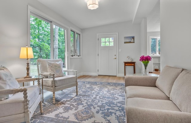 164 Maple Rd, Wading River, NY 11792 - living room featuring wood finished floors and vaulted ceiling