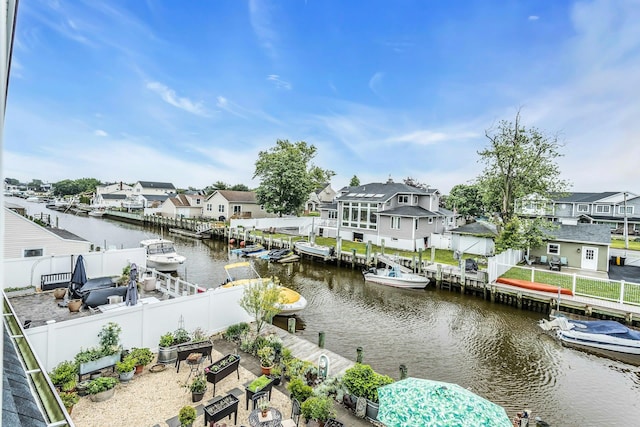 10 Garfield Pl, Massapequa, NY 11758 - water view featuring nearby suburban area and a dock