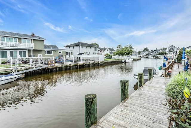 10 Garfield Pl, Massapequa, NY 11758 - dock area with a water view and a residential view