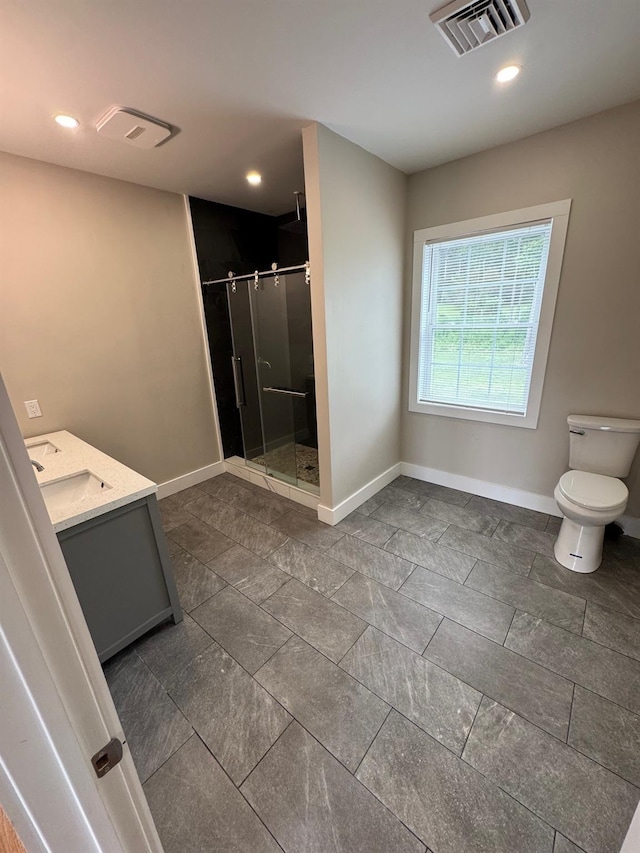 2117 Rte 82, Lagrangeville, NY 12540 - full bathroom with a shower stall, double vanity, and recessed lighting