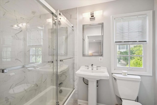 7 Westview Ln, Scarsdale, NY 10583 - full bathroom with toilet and shower / bath combination with glass door