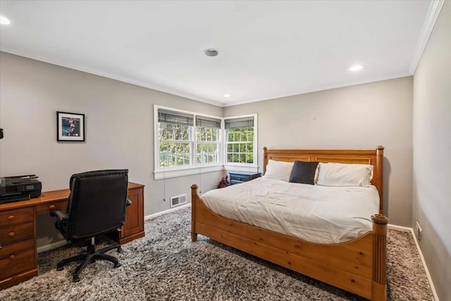 7 Westview Ln, Scarsdale, NY 10583 - bedroom with carpet flooring, ornamental molding, and recessed lighting