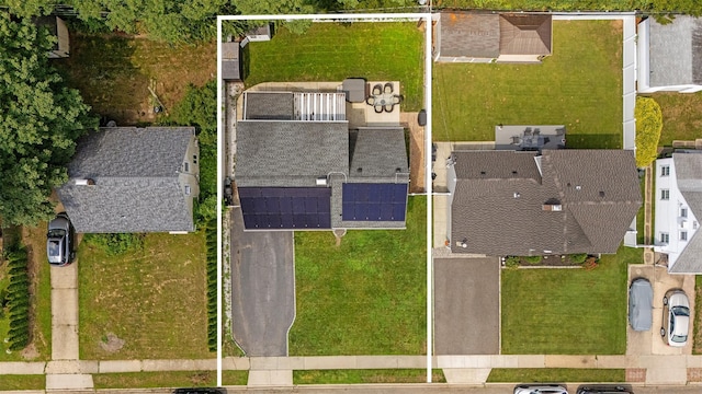 24 Border Ln, Levittown, NY 11756 - aerial view of residential area featuring property boundaries highlighted