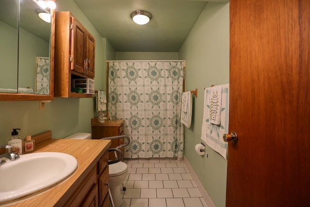 21 Edgebrook Ln, Airmont, NY 10952 - bathroom with vanity, tile patterned floors, and a shower with curtain