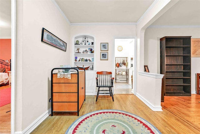 84-51 Beverly Rd Unit 5P, Kew Gardens, NY 11415 - sitting room with crown molding, wood finished floors, and built in features