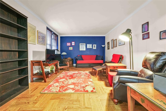 84-51 Beverly Rd Unit 5P, Kew Gardens, NY 11415 - living room featuring crown molding