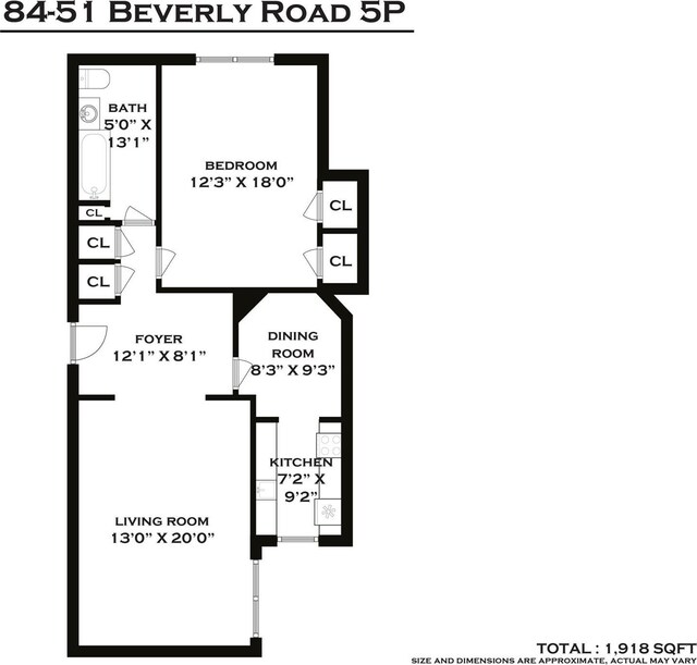 84-51 Beverly Rd Unit 5P, Kew Gardens, NY 11415 - view of home floor plan