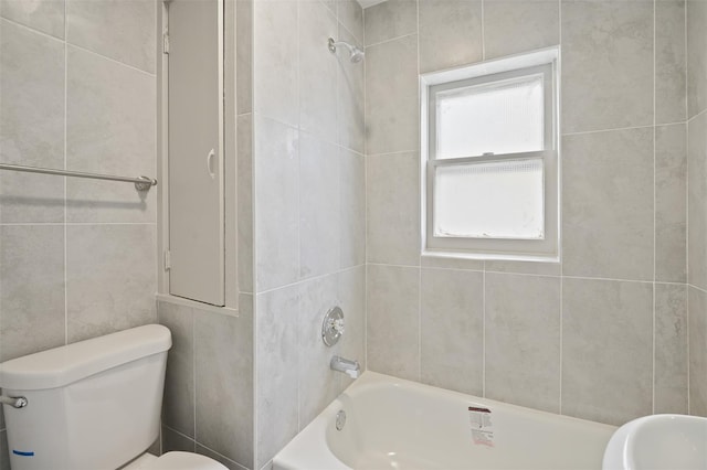 17 Schneider Ave, Highland Falls, NY 10928 - bathroom with tile walls and bathing tub / shower combination