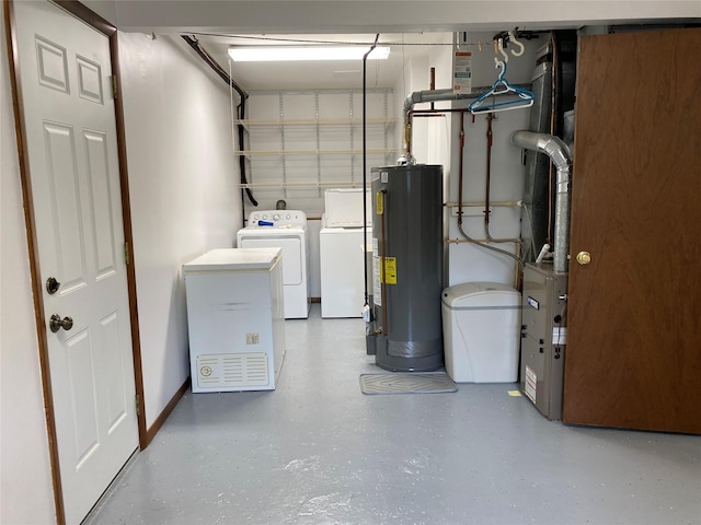 14 Shepard Rd, Warwick, NY 10990 - garage with washer and clothes dryer and water heater
