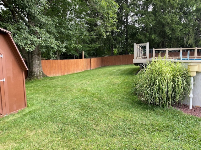 14 Shepard Rd, Warwick, NY 10990 - view of yard with a wooden deck and an outdoor pool