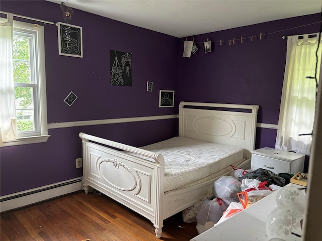 577 Wheeler Hill Rd, Wappingers Falls, NY 12590 - bedroom featuring baseboard heating and wood finished floors
