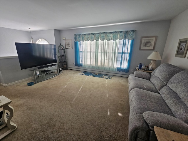 274 N Grand Ave, Poughkeepsie, NY 12603 - carpeted living area featuring baseboards