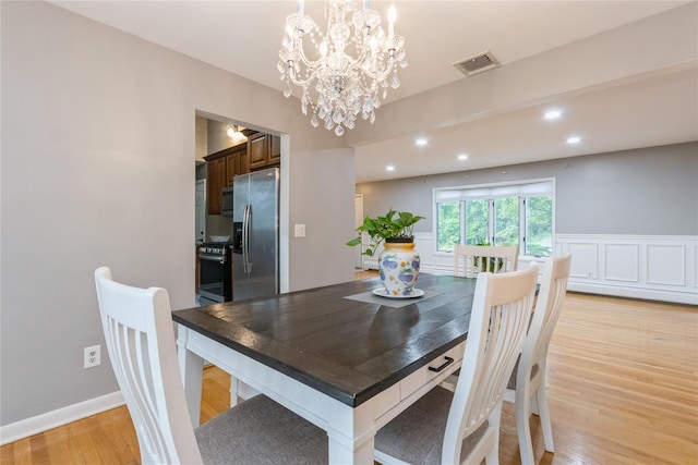 46 Laffin Ln, Poughkeepsie, NY 12603 - dining space with a chandelier, light wood-style flooring, and recessed lighting