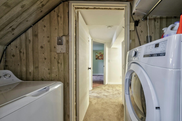 26 Comanche, Commack, NY 11725 - washroom with carpet floors and washing machine and clothes dryer