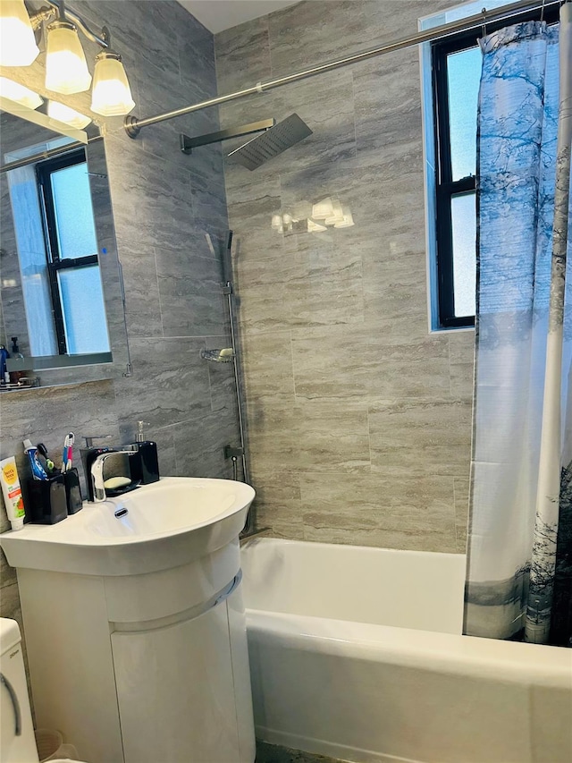 2620 E 13th St Unit 4D, Brooklyn, NY 11235 - bathroom with shower / bath combo, plenty of natural light, and vanity
