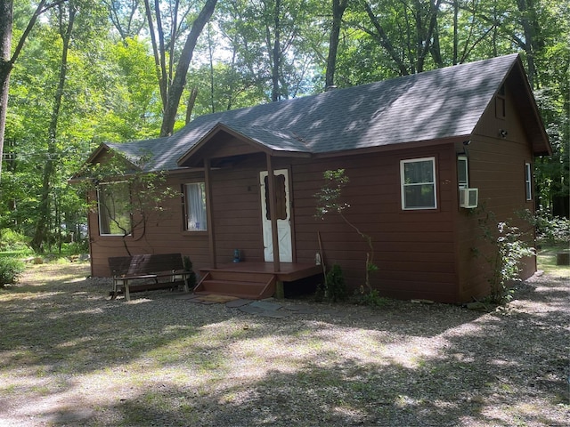 55 Woodcrest Dr, Middletown, NY 10940 - chalet / cabin with a shingled roof and cooling unit