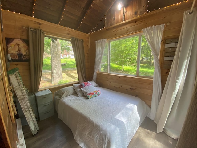 55 Woodcrest Dr, Middletown, NY 10940 - bedroom with wooden walls, wood finished floors, wooden ceiling, and vaulted ceiling
