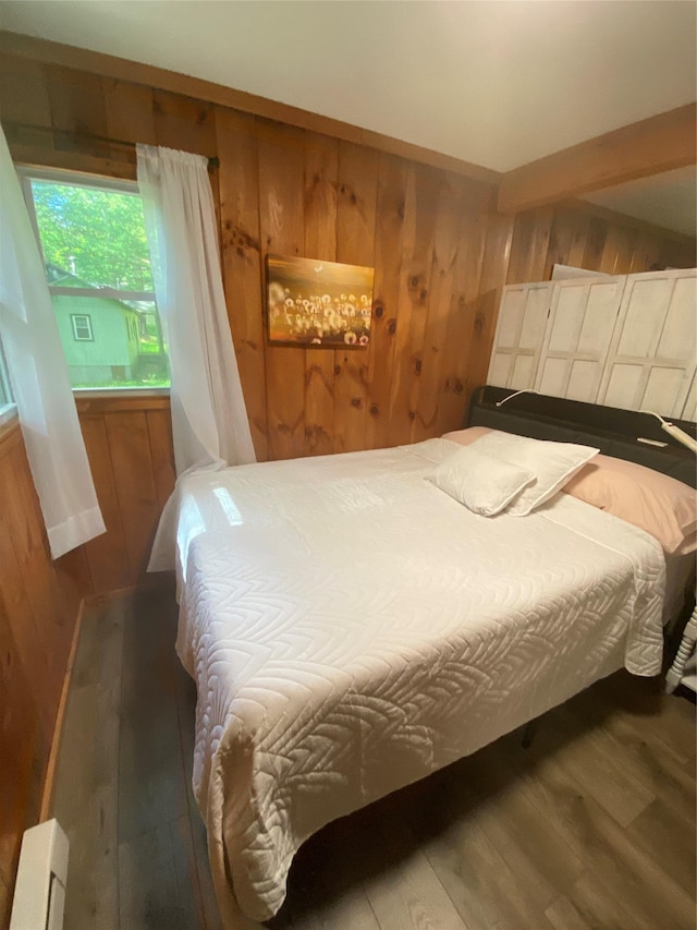 55 Woodcrest Dr, Middletown, NY 10940 - bedroom featuring wood walls and wood finished floors