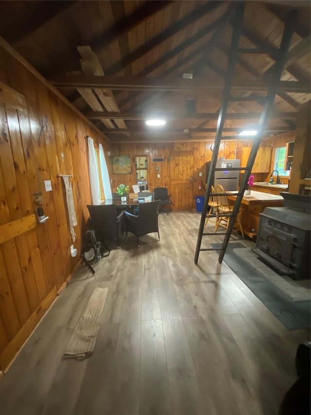 55 Woodcrest Dr, Middletown, NY 10940 - office with wooden walls and hardwood / wood-style flooring