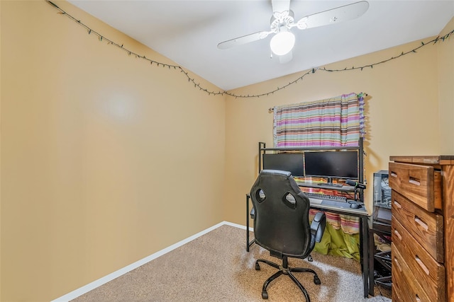 1025 Harrison Dr, Centerport, NY 11721 - carpeted office with baseboards and ceiling fan