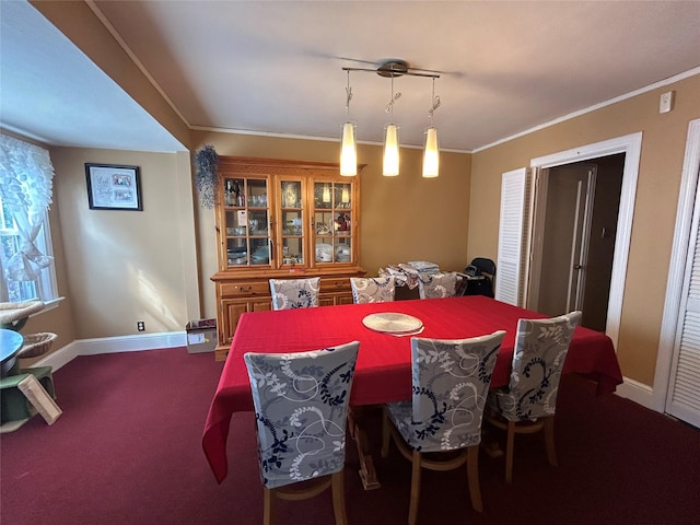 56 Helena Ave, Yonkers, NY 10710 - dining area featuring dark carpet and ornamental molding