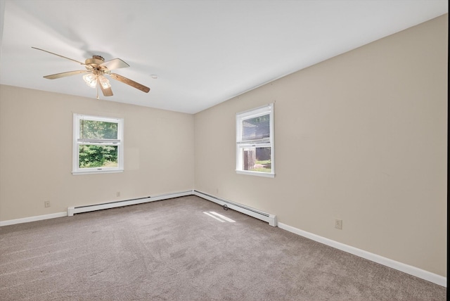 11 Tribune Ln, Red Hook, NY 12571 - carpeted spare room with a baseboard radiator and a ceiling fan