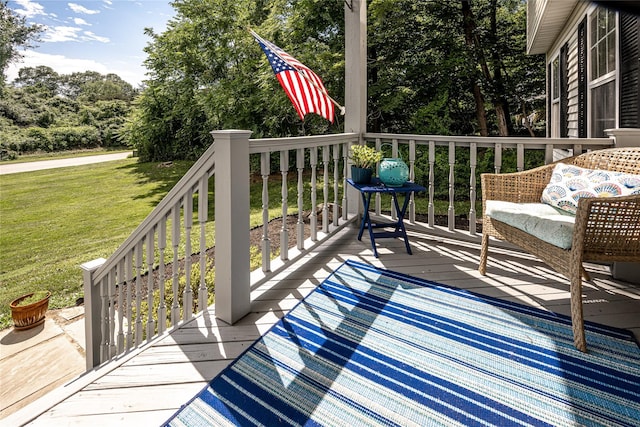 48 Devon Rd, Patterson, NY 12563 - wooden deck featuring a lawn