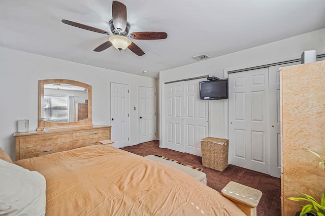 4 Ferndale Blvd, Islip, NY 11751 - bedroom with two closets and a ceiling fan