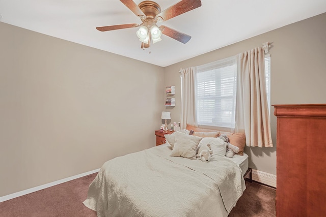 4 Ferndale Blvd, Islip, NY 11751 - bedroom with dark carpet and ceiling fan
