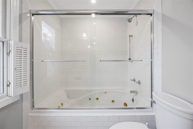 1859 George Ct, Merrick, NY 11566 - bathroom featuring toilet and a combined bath / shower with jetted tub