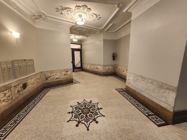 33 Convent Ave Unit 9, New York Manhattan, NY 10027 - community lobby featuring a wainscoted wall and ornamental molding