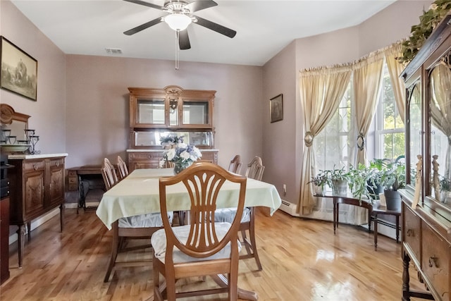 9 Clark Rd, Goshen, NY 10924 - dining area with ceiling fan and light wood-style floors