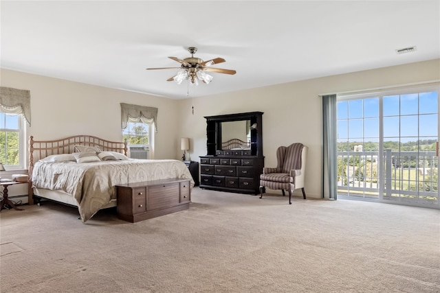 9 Clark Rd, Goshen, NY 10924 - carpeted bedroom with a ceiling fan and access to exterior