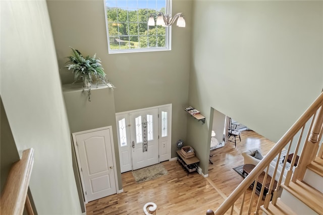 9 Clark Rd, Goshen, NY 10924 - entryway with a towering ceiling, wood finished floors, and stairway