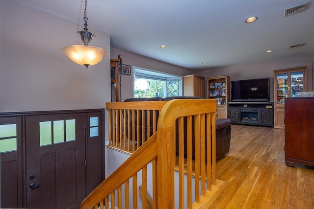 7 Gilmore Dr, Stony Point, NY 10980 - corridor with wood finished floors and recessed lighting