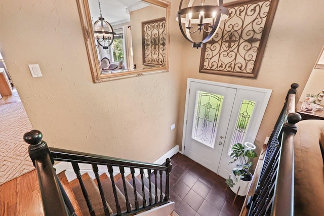 39 Bykenhulle Rd, Hopewell Junction, NY 12533 - foyer featuring a chandelier, crown molding, and stairs