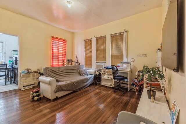 4808 92nd St, Elmhurst, NY 11373 - office area featuring dark wood-style floors