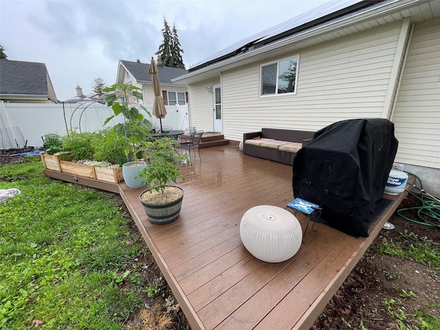 39 Herbert Ave, Lindenhurst, NY 11757 - wooden terrace featuring grilling area