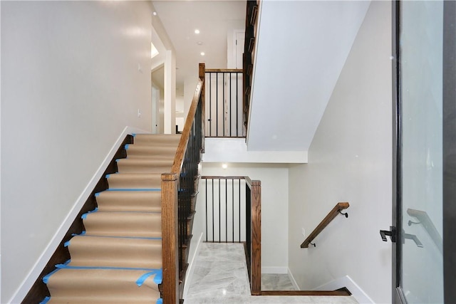 33 Ewing Ave Unit 102, Spring Valley, NY 10977 - staircase with marble finish floors and baseboards
