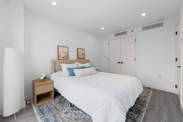 46-40 Vernon Blvd Unit 2A, Long Island City, NY 11101 - bedroom with wood finished floors, recessed lighting, and a closet
