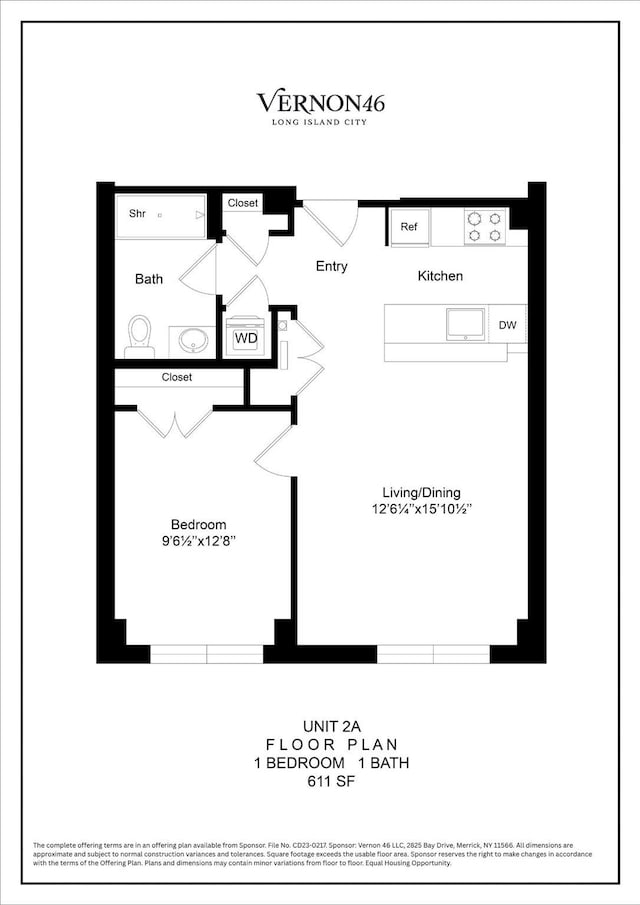 46-40 Vernon Blvd Unit 2A, Long Island City, NY 11101 - view of floor plan / room layout