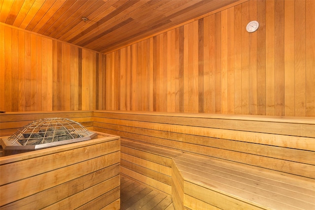 40-26 College Point Blvd Unit 15C, Flushing, NY 11354 - sauna / steam room with wooden ceiling and wooden walls