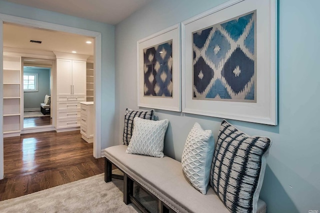 272 Crabapple Rd, Manhasset, NY 11030 - living area featuring dark wood finished floors and recessed lighting