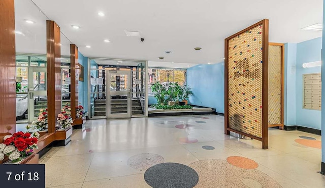 14330 Roosevelt Unit 5J, Flushing, NY 11354 - common area featuring recessed lighting and a wall of windows