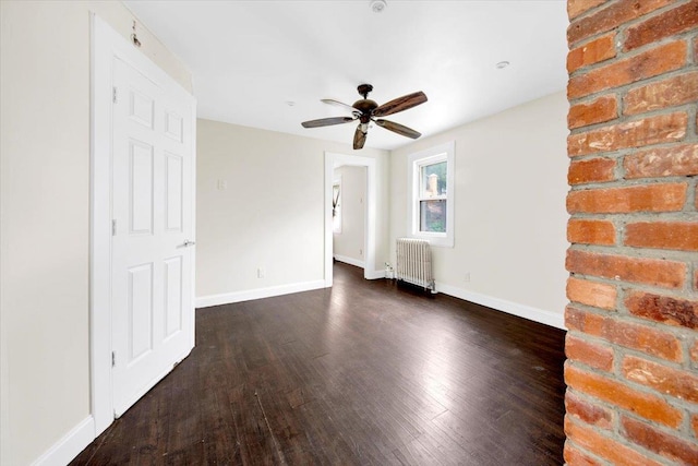 1519 Rosedale Ave, Bronx, NY 10460 - unfurnished room featuring dark wood-style floors, radiator, and a ceiling fan