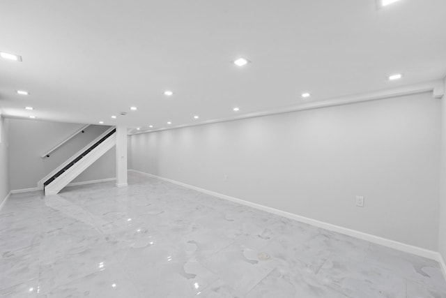 1276 E 59th St, Brooklyn, NY 11234 - finished below grade area featuring stairway and recessed lighting