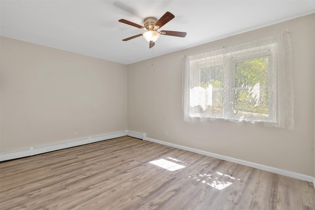 68 Gerald Dr Unit D1, Poughkeepsie, NY 12601 - spare room featuring wood finished floors, ceiling fan, and a baseboard radiator