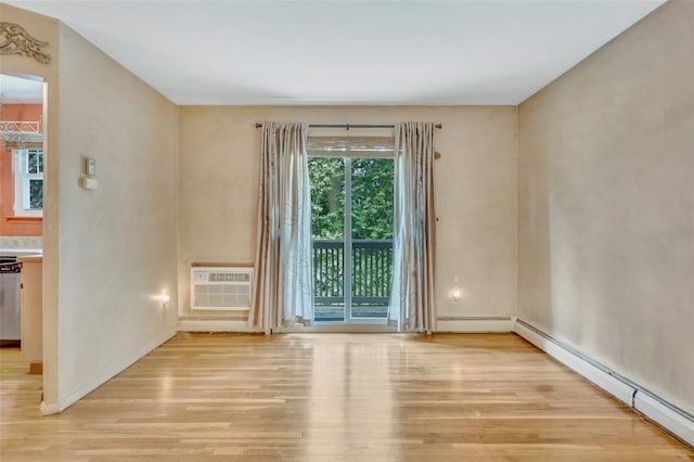 54 Fairharbor Dr Unit 54, Patchogue, NY 11772 - unfurnished room featuring a baseboard radiator, light wood-type flooring, and a baseboard heating unit